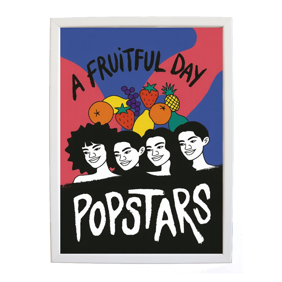 Popstars – Music Photography Poster – wall art print – A Fruitful Day – punchy electronic pop, four piece girl band – Music Stag