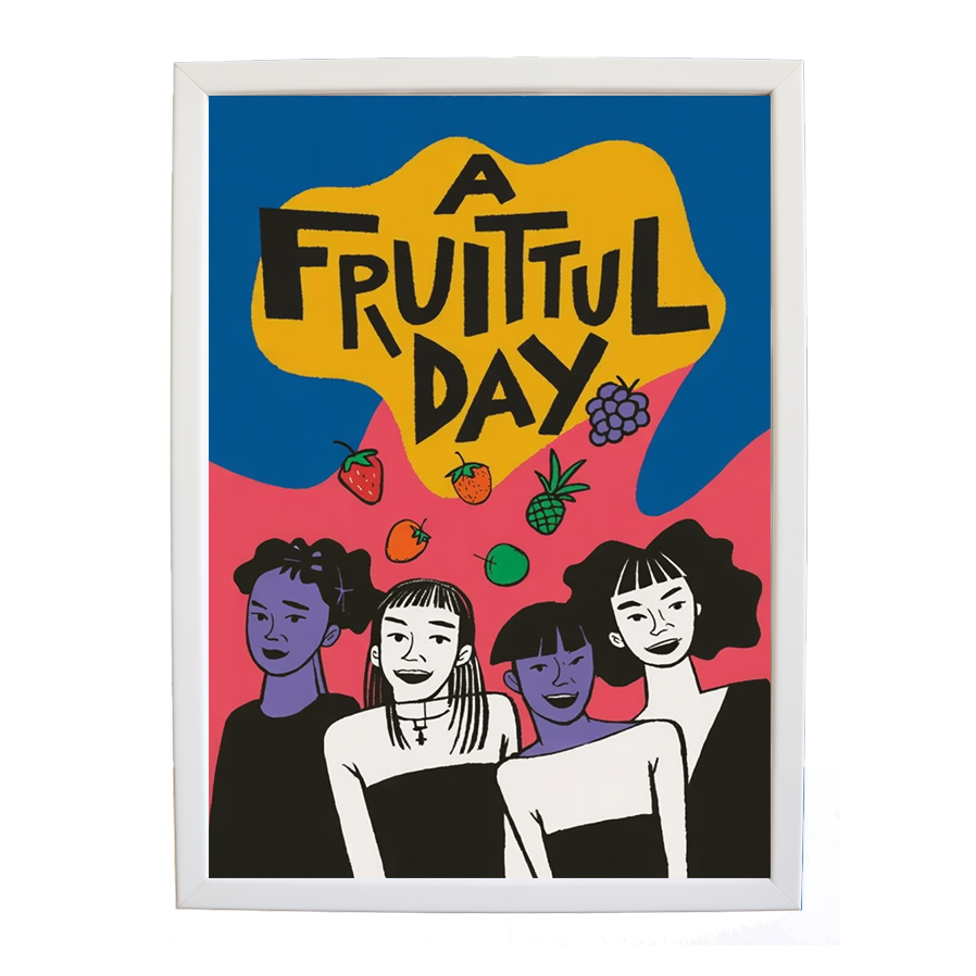 Popstars – Modern Music Poster – wall art print – A Fruitful Day – punchy electronic pop, four piece girl band – Music Stag