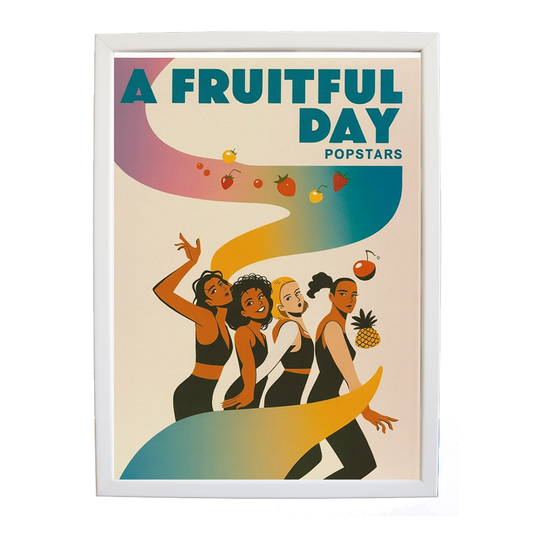 Popstars – Music Album Poster – wall art print – A Fruitful Day – punchy electronic pop, four piece girl band – Music Stag