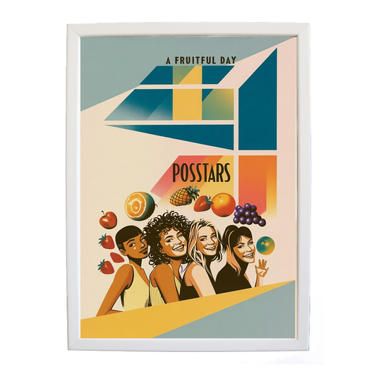 Popstars – Minimalist Music Poster – wall art print – A Fruitful Day – punchy electronic pop, four piece girl band – Music Stag