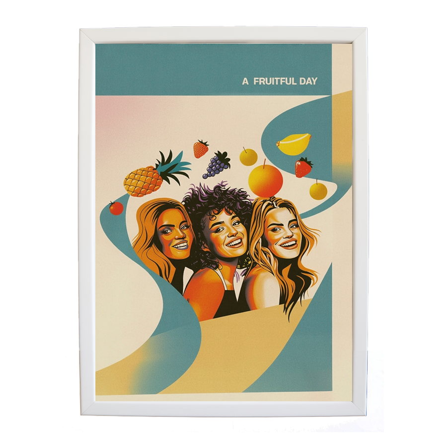 Popstars – Expressive Music Print – wall art print – A Fruitful Day – punchy electronic pop, four piece girl band – Music Stag