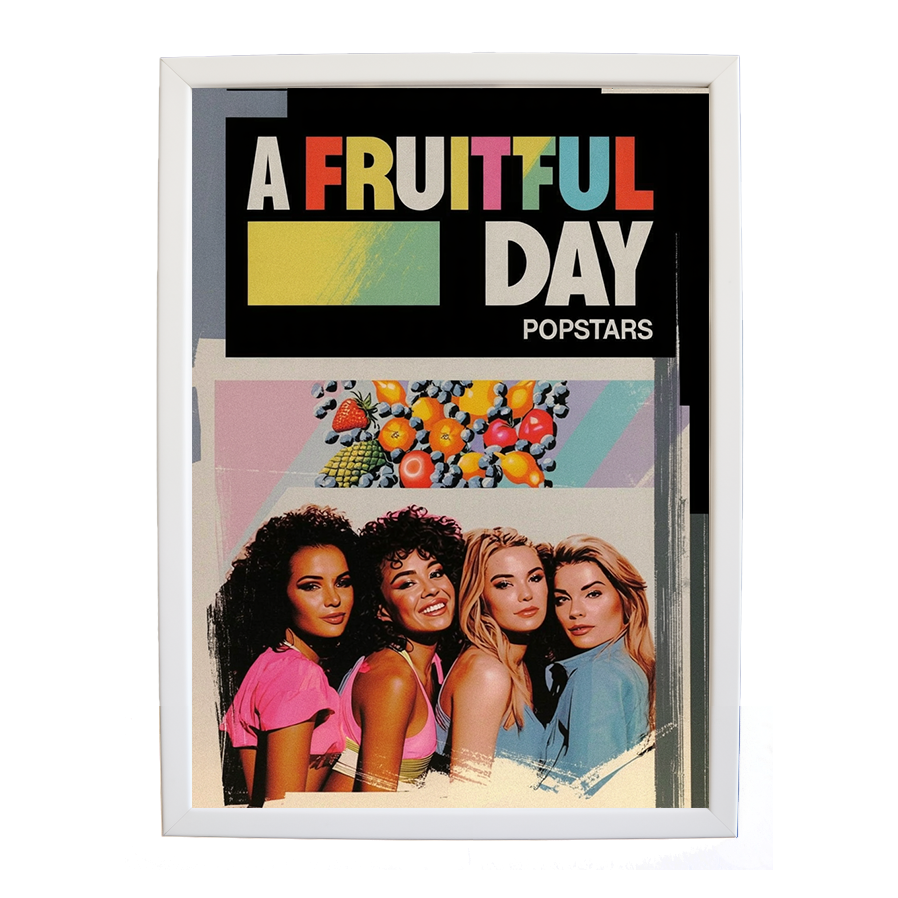 Popstars – Artistic Music Wall Decor – wall art print – A Fruitful Day – punchy electronic pop, four piece girl band – Music Stag