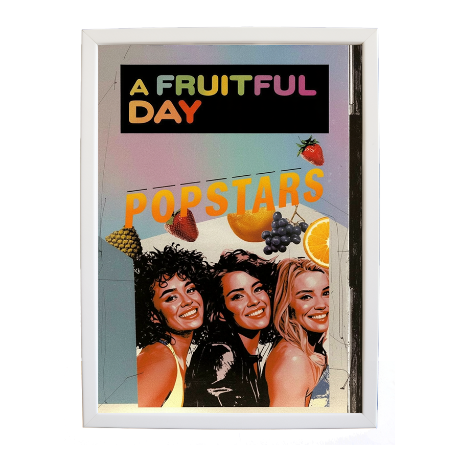 Popstars – Retro Music Print – wall art print – A Fruitful Day – punchy electronic pop, four piece girl band – Music Stag