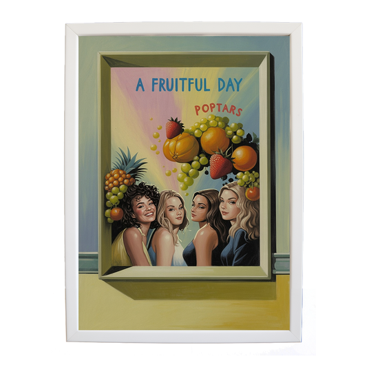 Popstars – Music Photography Poster – wall art print – A Fruitful Day – punchy electronic pop, four piece girl band – Music Stag