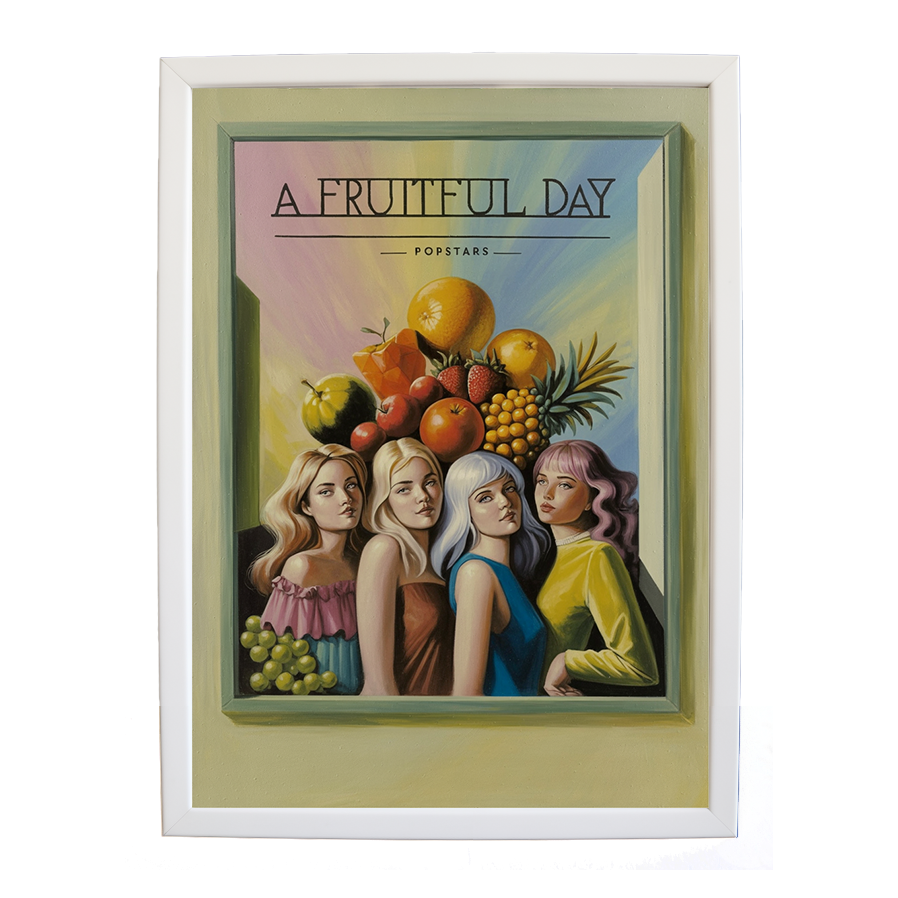 Popstars – Minimalist Music Poster – wall art print – A Fruitful Day – punchy electronic pop, four piece girl band – Music Stag