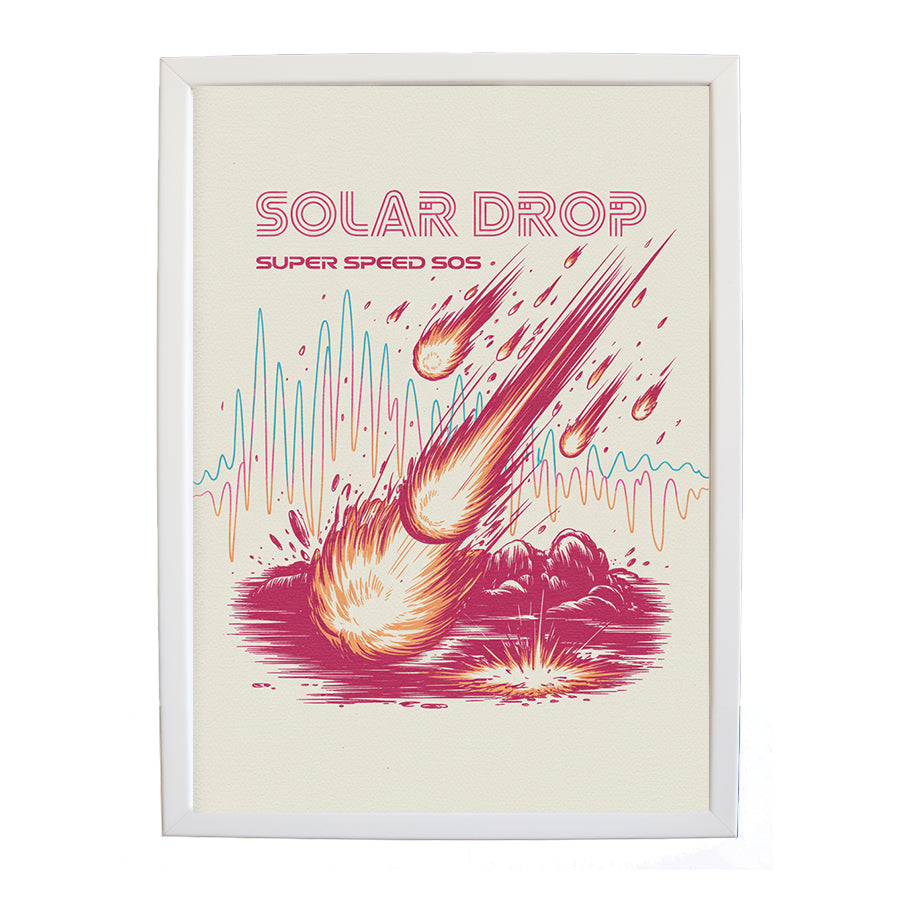 SUPER SPEED SOS – Inspirational Music Quote Art – wall art print – Solar Drop – EDM, with four-on-the-floor kicks, crisp hi-hats, pulsating synth bass and euphoric vocals – Music Stag