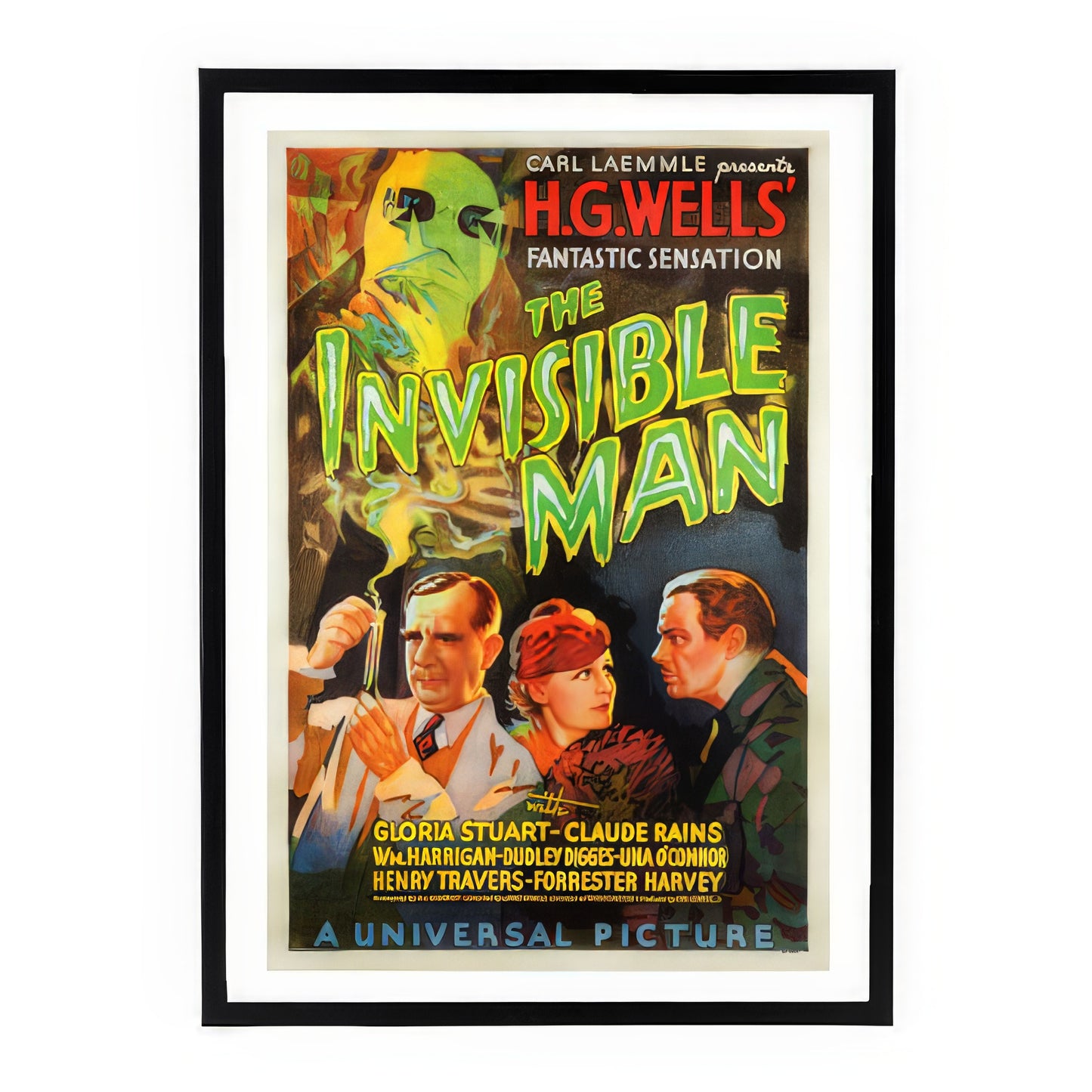 The Invisible Man (1933) Movie Poster – Classic Sci-Fi Horror Artwork
