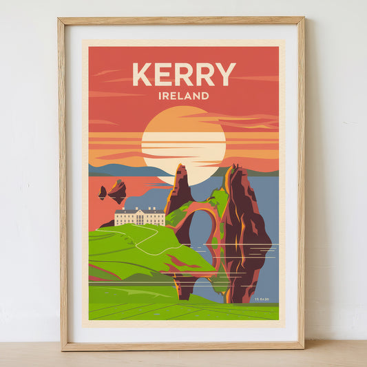 Kerry - Sunrise Drawing Travel Poster Print (Copy)