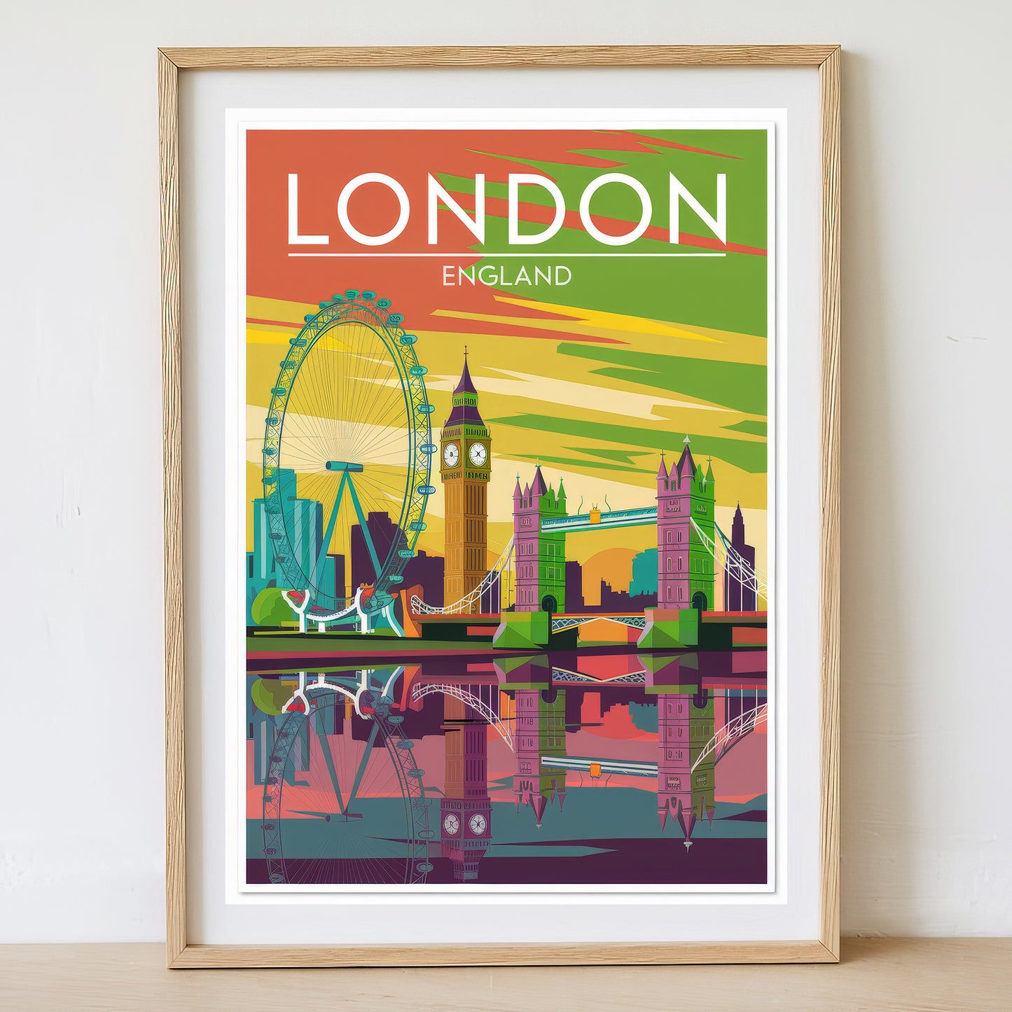 London - Sunrise Drawing Travel Poster Print