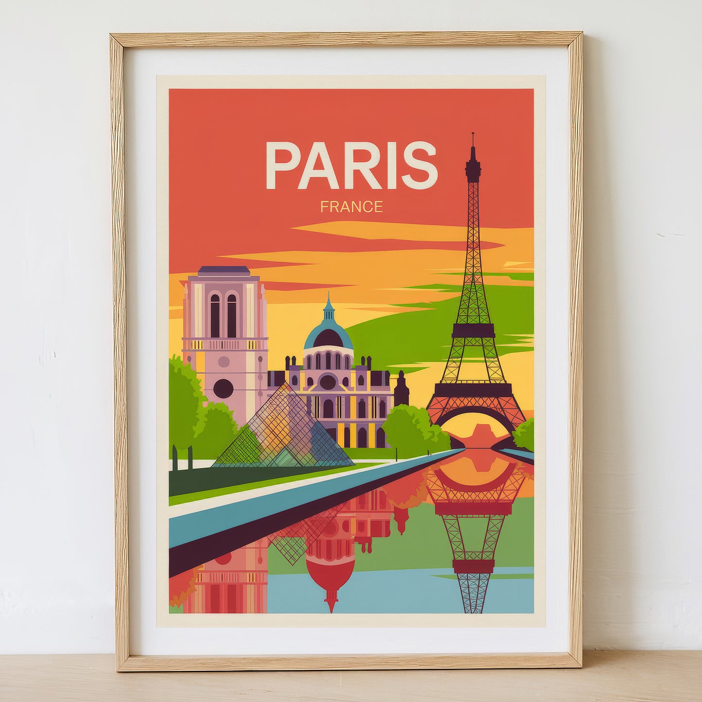 Paris - Sunrise Drawing Travel Poster Print