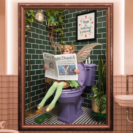 π The Gilded Glow Fairy β Bathroom Critter Print π