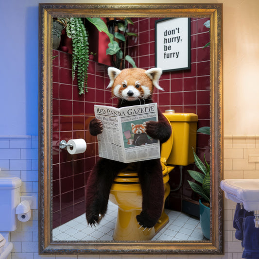 The Red Panda Gazette β Red Panda Bathroom Critter Art Print
