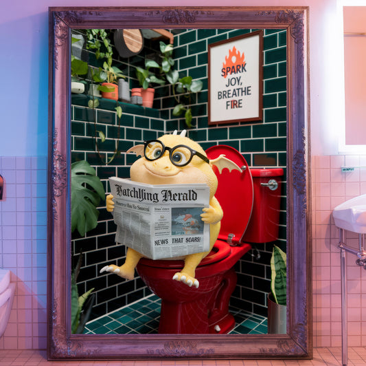 The Scholarly Soarer (Yellow Dragon with Glasses)