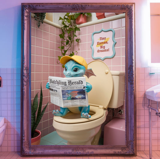 The Daydreaming Drakeling (Blue Dragon with Yellow Hat)