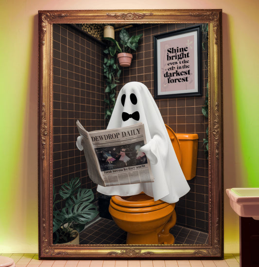 The Vintage Bowtie Phantom β Bathroom Ghost Print
