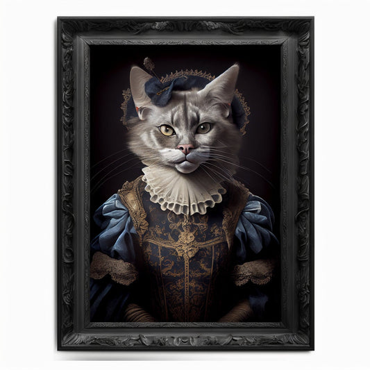 Bear Wall Art Print,  Animal Lover Vintage Regal Bear Art Print Poster Renaissance. Victorian Bear Portrait, Royal Painting Home Decor Gift