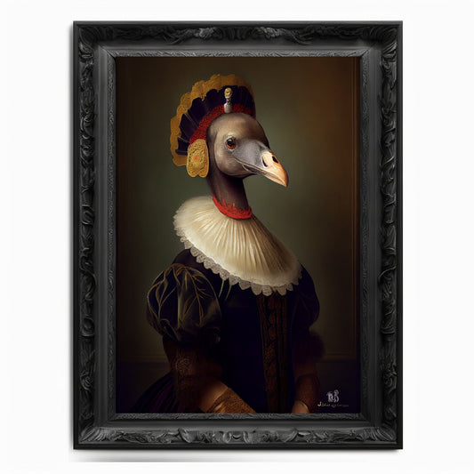 Dodo Wall Art Print,  Animal Lover Vintage Regal Dodo Art Print Poster Renaissance. Victorian Dodo Portrait, Royal Painting Home Decor Gift - Wall Art Poster Print