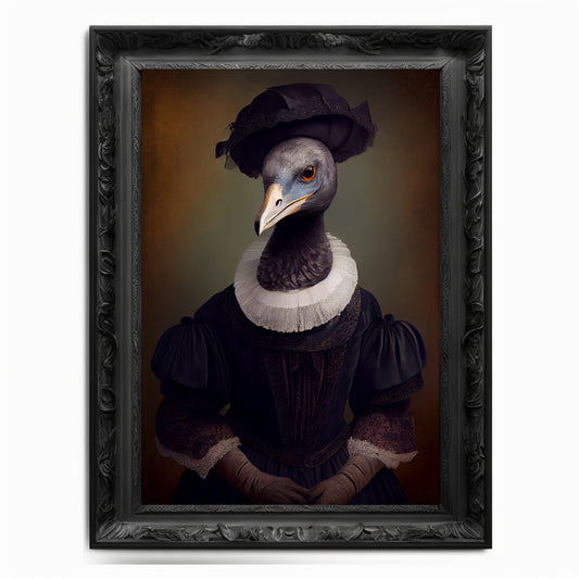 Dodo Wall Art Print,  Animal Lover Vintage Regal Dodo Art Print Poster Renaissance. Victorian Dodo Portrait, Royal Painting Home Decor Gift - Wall Art Poster Print