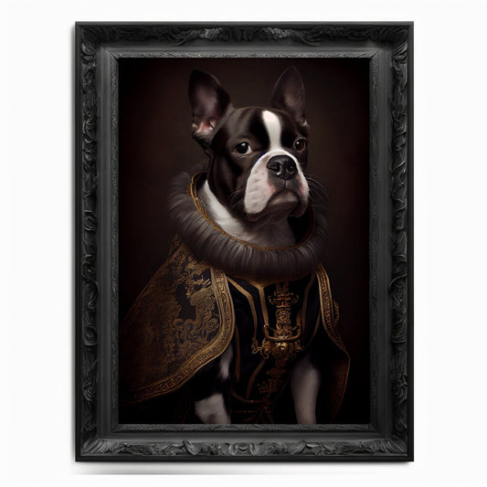 Dog Wall Art Print,  Animal Lover Vintage Regal Dog Art Print Poster Renaissance. Victorian Dog Portrait, Royal Painting Home Decor Pet Gift - Wall Art Poster Print