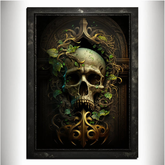 Skull Art Print Devil Art Satan Print Lucifer Poster Renaissance Lovecraft. Demon Poster Gothic Artwork Occult Art Painting Antichrist Print