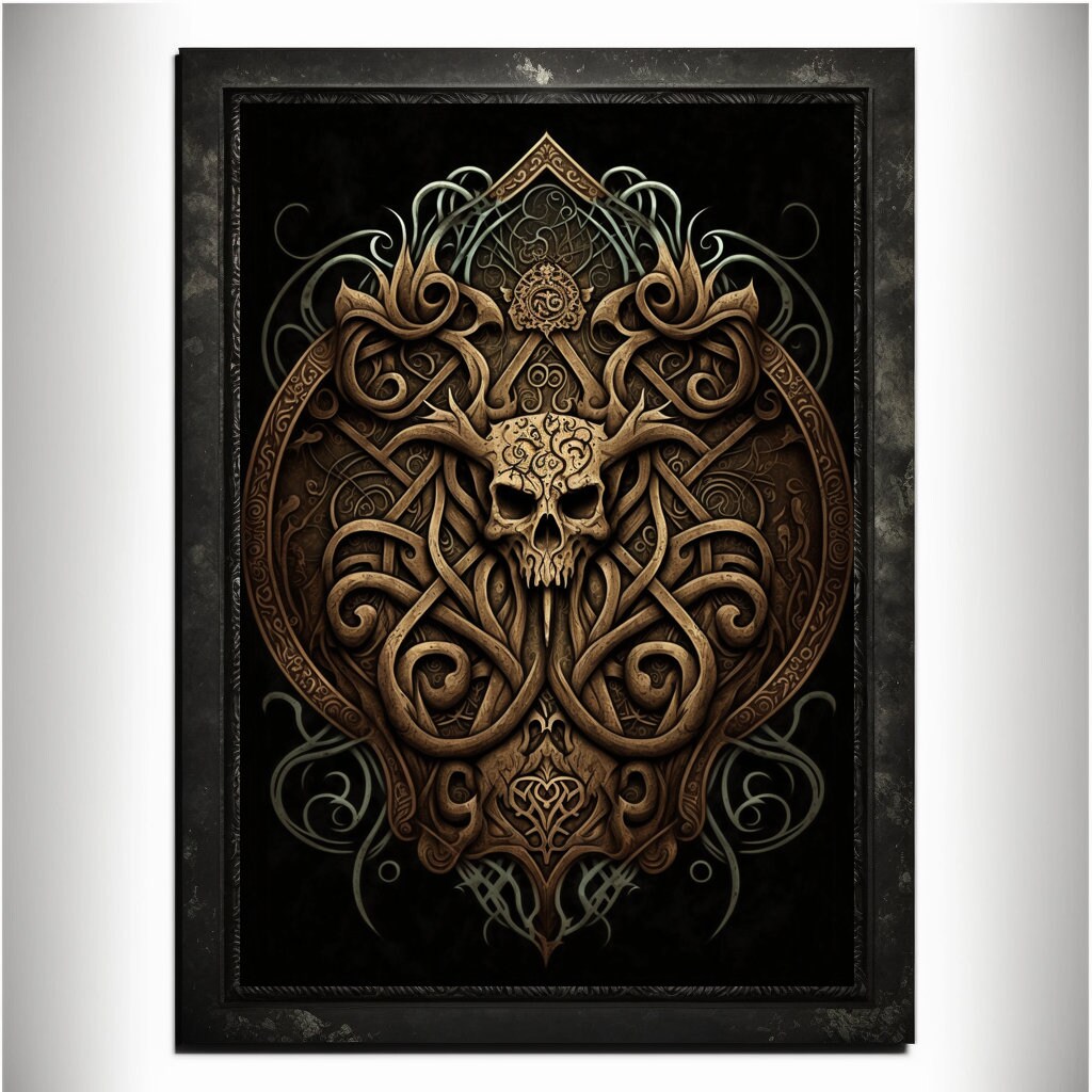 Skull Art Print Devil Art Satan Print Lucifer Poster Renaissance Lovecraft. Demon Poster Gothic Artwork Occult Art Painting Antichrist Print