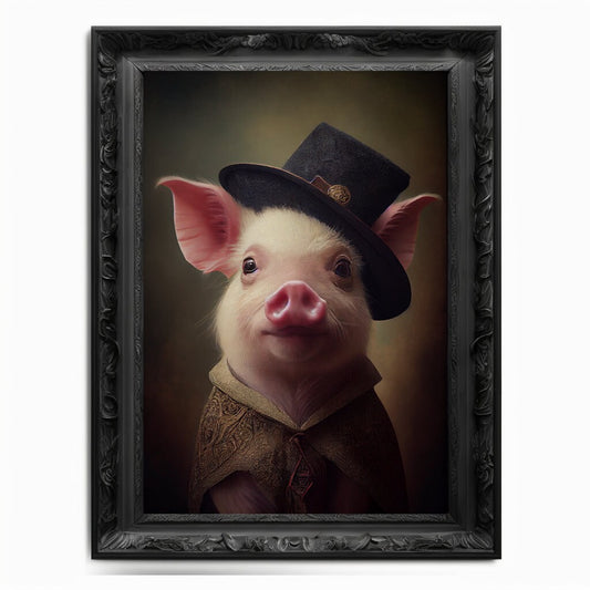 Piglet Wall Art Print Hog Animal Lover Vintage Regal Pig Art Poster Renaissance. Victorian Piglet Portrait Royal Painting Swine Pig Pet Gift