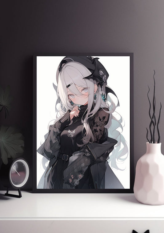 Black Gothic Lolita Anime Art Print Poster, Lolita Manga, Japanese Movie Poster, Wall Art Home Decor, Animation Film Prints