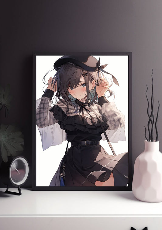 Black Gothic Lolita Anime Art Print Poster, Lolita Manga, Japanese Movie Poster, Wall Art Home Decor, Animation Film Prints