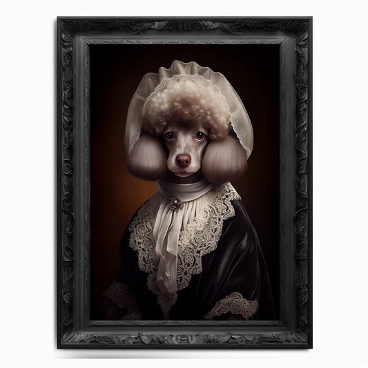 Poodle Wall Art Print, Animal Lover Vintage Regal Dog Art Print Poster Renaissance. Victorian Puppy Portrait, Royal Painting Home Pet Gift