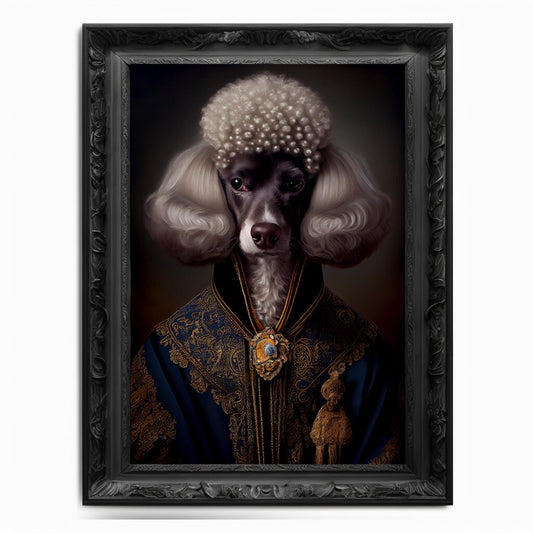 Poodle Wall Art Print, Animal Lover Vintage Regal Dog Art Print Poster Renaissance. Victorian Puppy Portrait, Royal Painting Home Pet Gift