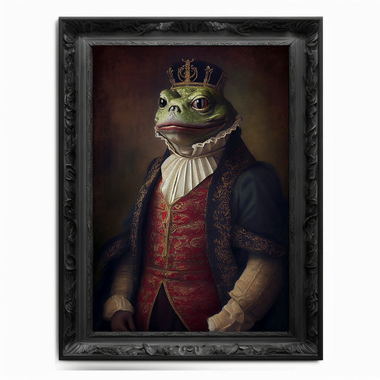 Pepe Meme Wall Art Print, Vintage Regal Pepe The Frog Meme Art Poster Renaissance. Victorian Pepe Portrait, Painting Pepe Coin Crypto Art