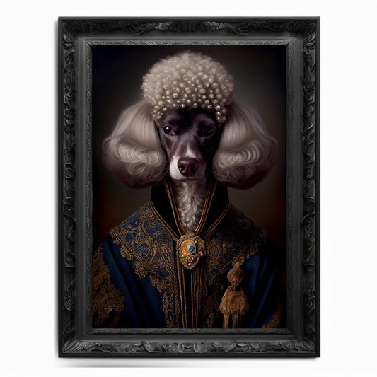 Poodle Wall Art Print, Animal Lover Vintage Regal Dog Art Print Poster Renaissance. Victorian Puppy Portrait, Royal Painting Home Pet Gift