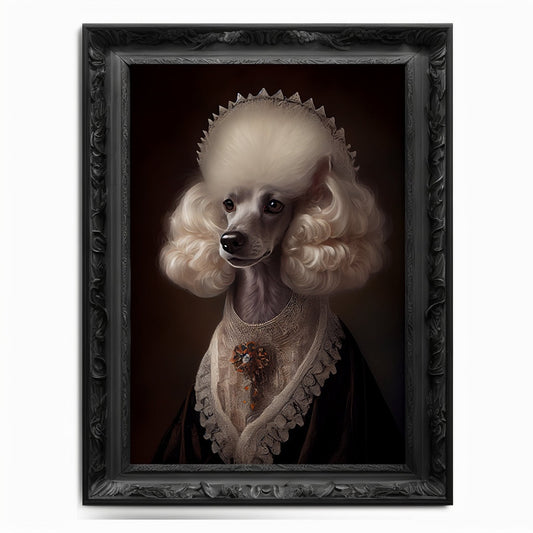 Poodle Wall Art Print, Animal Lover Vintage Regal Dog Art Print Poster Renaissance. Victorian Puppy Portrait, Royal Painting Home Pet Gift