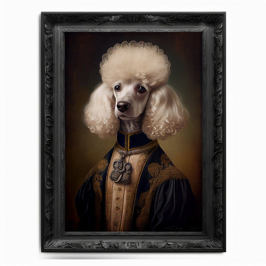 Poodle Wall Art Print, Animal Lover Vintage Regal Dog Art Print Poster Renaissance. Victorian Puppy Portrait, Royal Painting Home Pet Gift