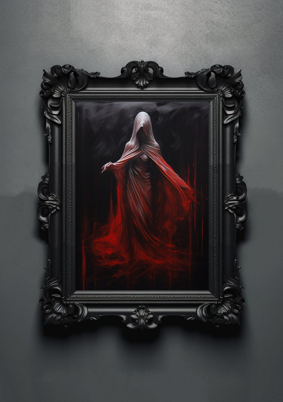 Ghost Spirit Artwork. Gothic Prints. Oil Painting. Skull Poster. Demonic Palace. Spooky Gifts. Gothic Home Decor. Gothic Art. Witchy Gifts.
