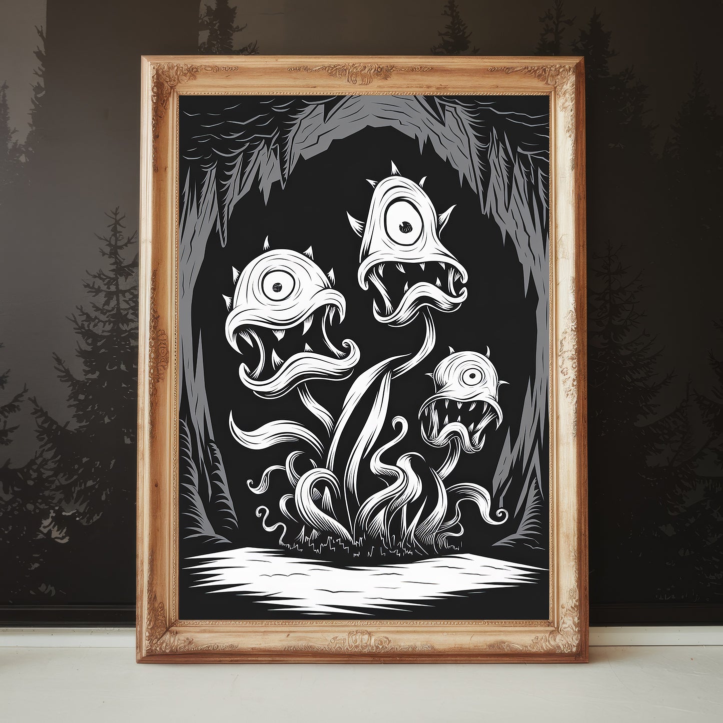 Black Mushrooms 1 - Haunted Cave Carnivorous Mushrooms