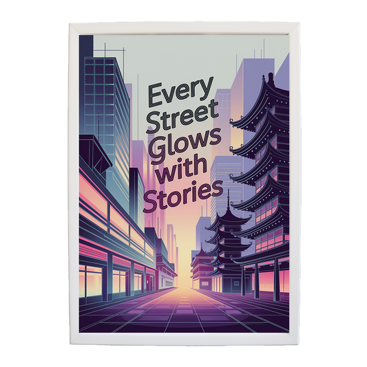 Pastel Cyber Metropolis - Soft Glow Cityscape Print