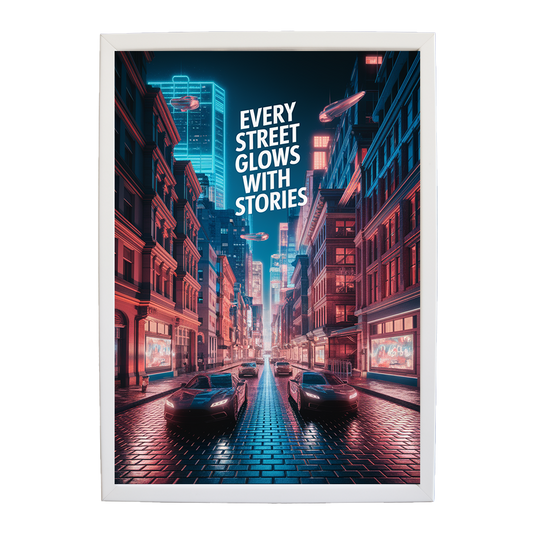 Neo-Noir Midnight City - Cyberpunk Streets Print