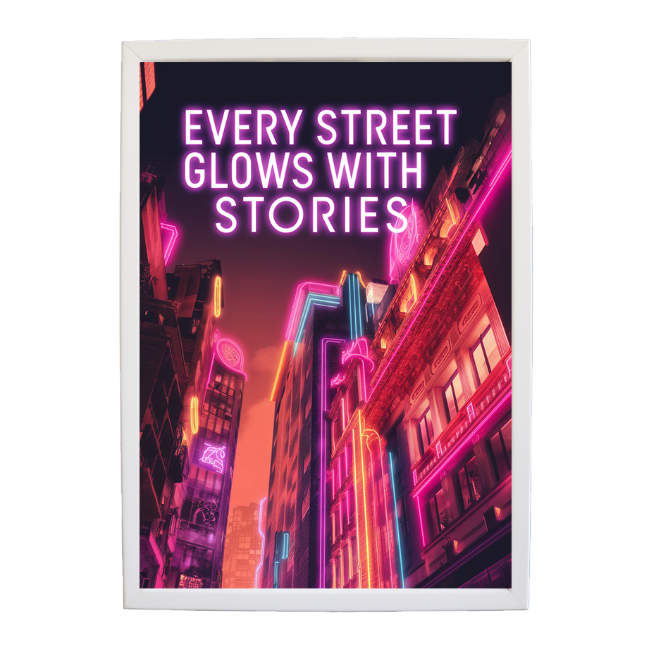 Electric Dream Alley - Vibrant Neon Glow Print