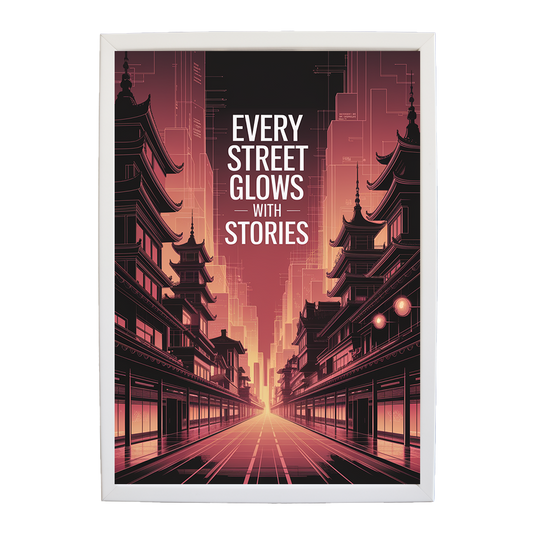 Neon Alleyway - Cyberpunk City Glow Print