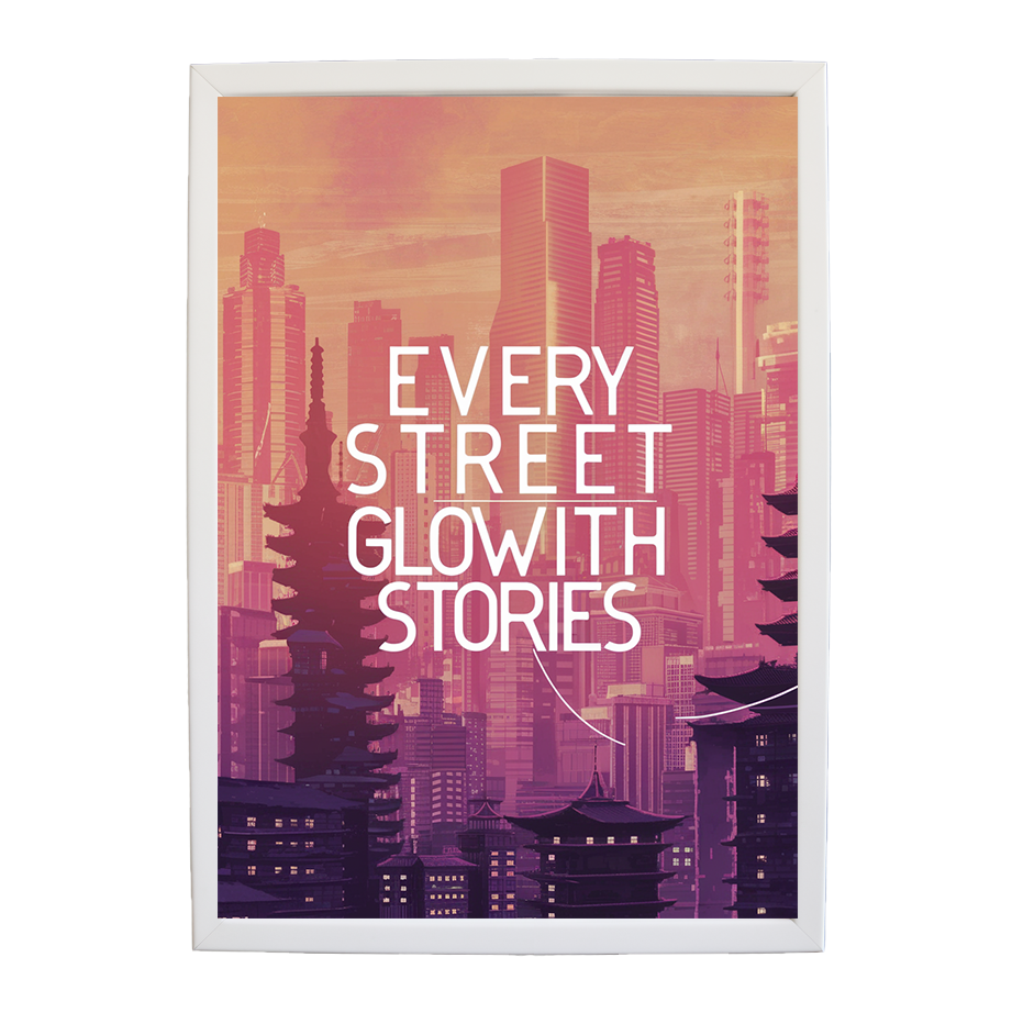 Neon Asia - Futuristic Tradition Print