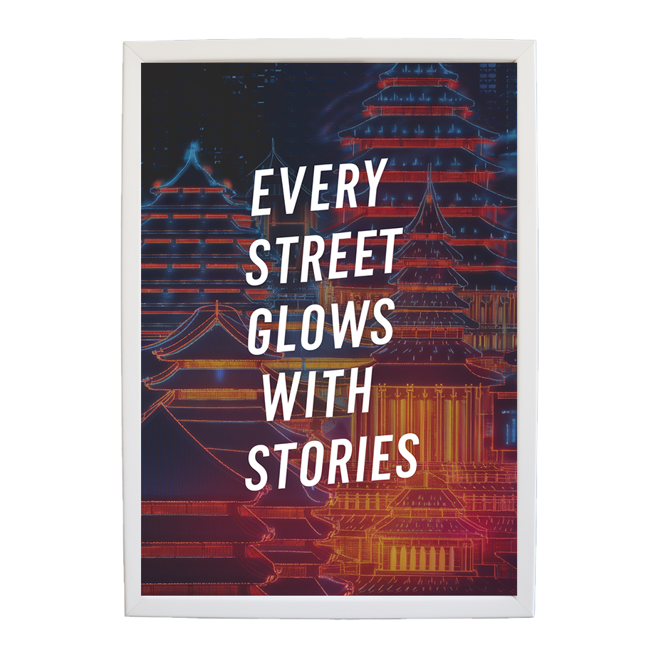 Luminous Skyline - Futuristic City Lights Print