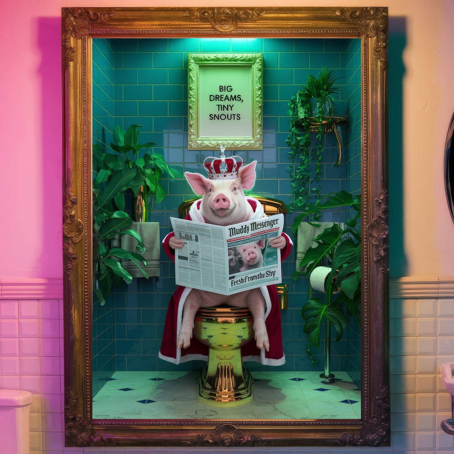 👑 The Royal Swine – Bathroom Critter Print 👑