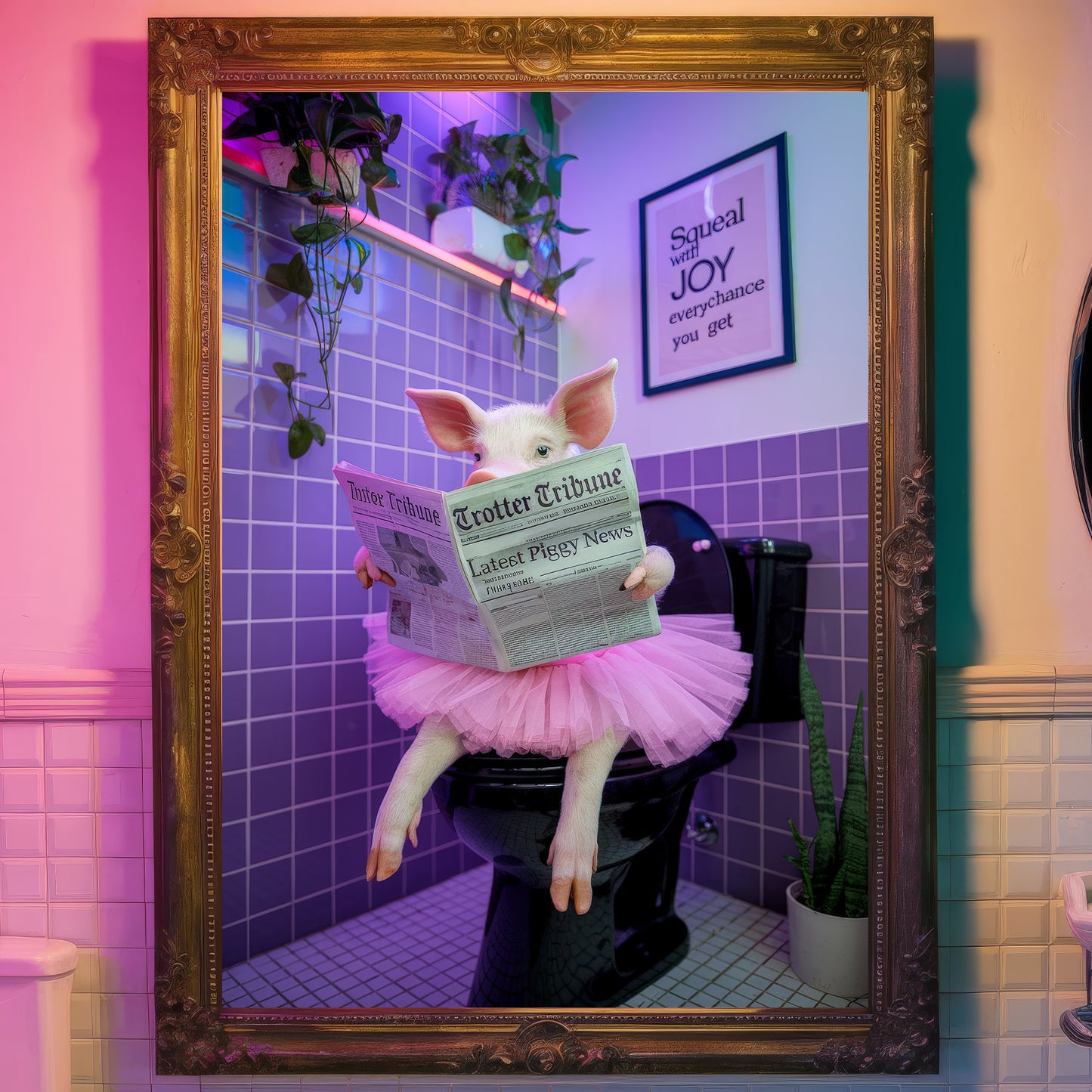 🎀 The Prima Piggy – Bathroom Critter Print 🎀