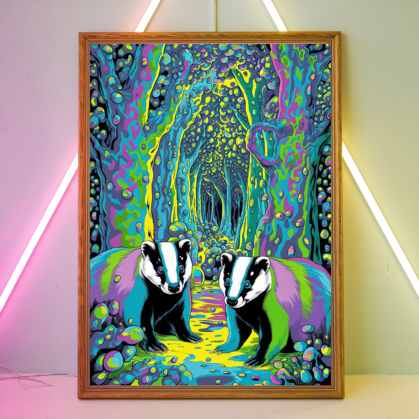 Funky Badger 3 Wall Art Poster Print