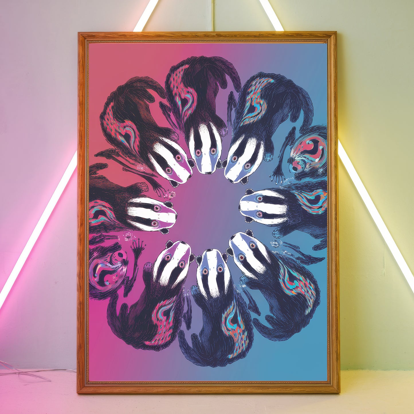 Funky Badger 8 Wall Art Poster Print