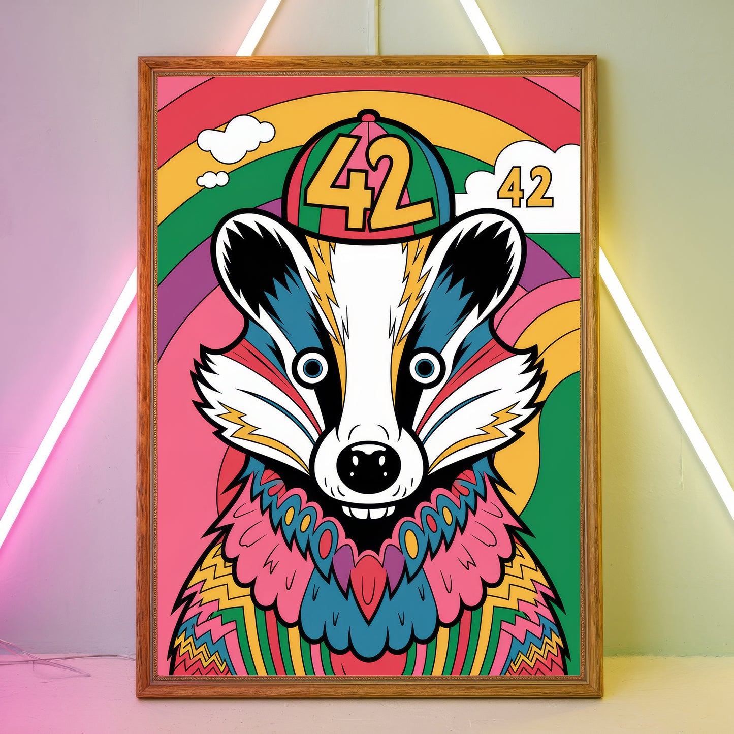 Funky Badger 9 Wall Art Poster Print