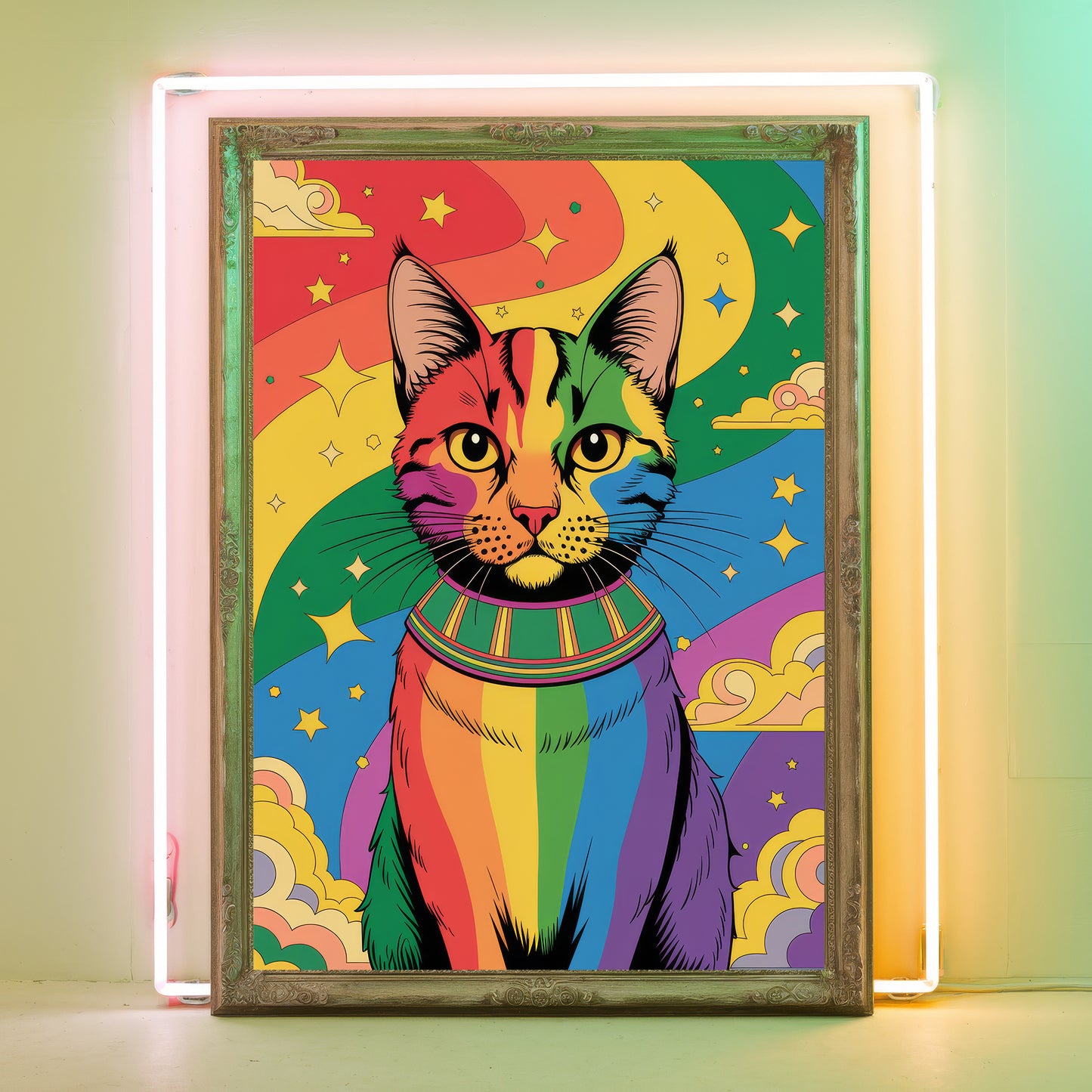 Funky Cat 1 Wall Art Poster Print