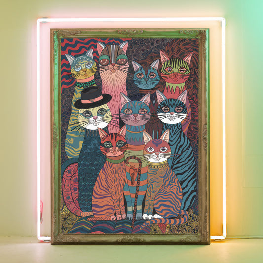 Funky Cat 10 Wall Art Poster Print