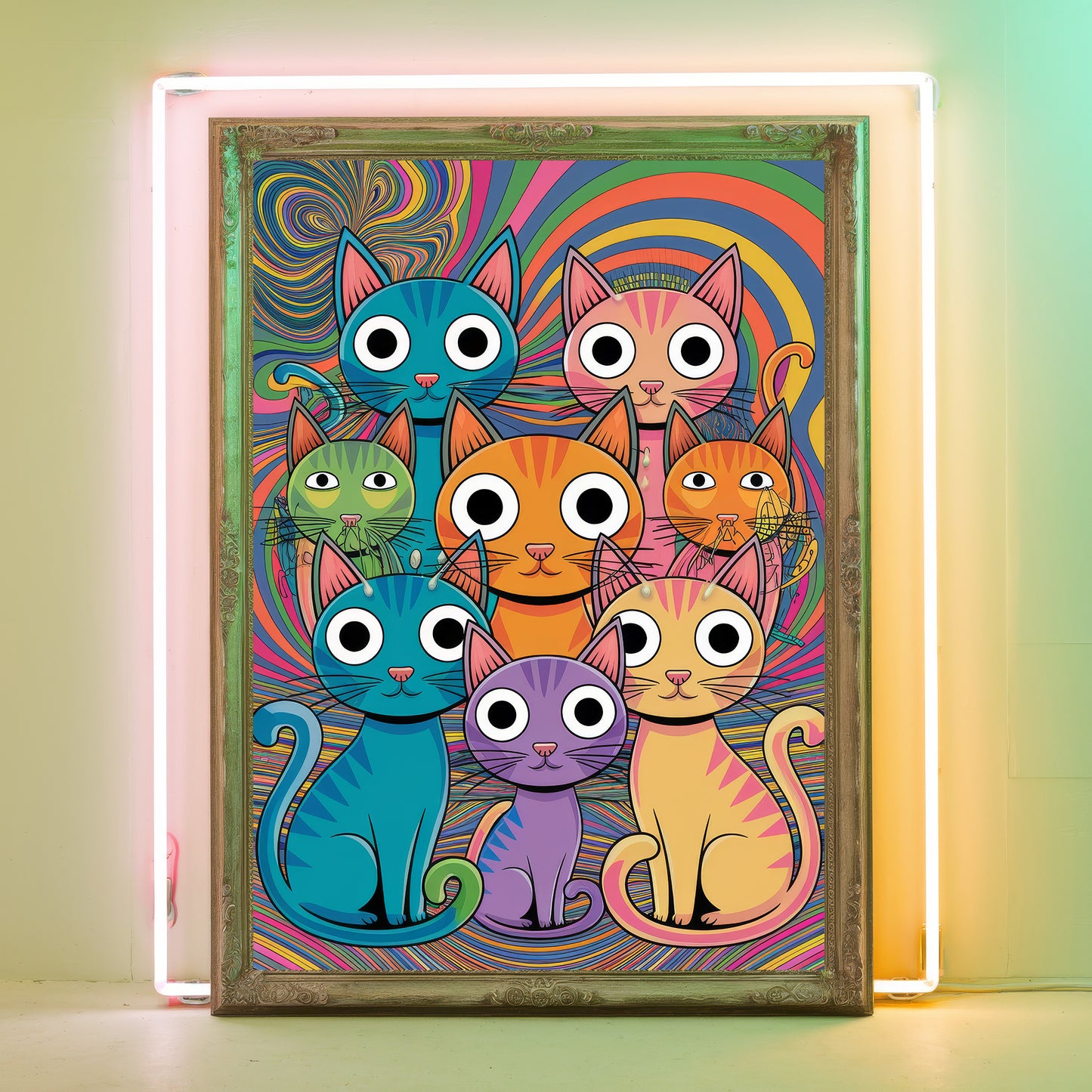 Funky Cat 2 Wall Art Poster Print